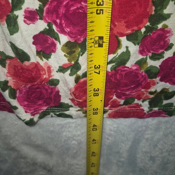 Garnet Hill Green Cotton Rose Print Dress Sz S-M Floral Fairycore Cottagecore - Picture 11 of 13